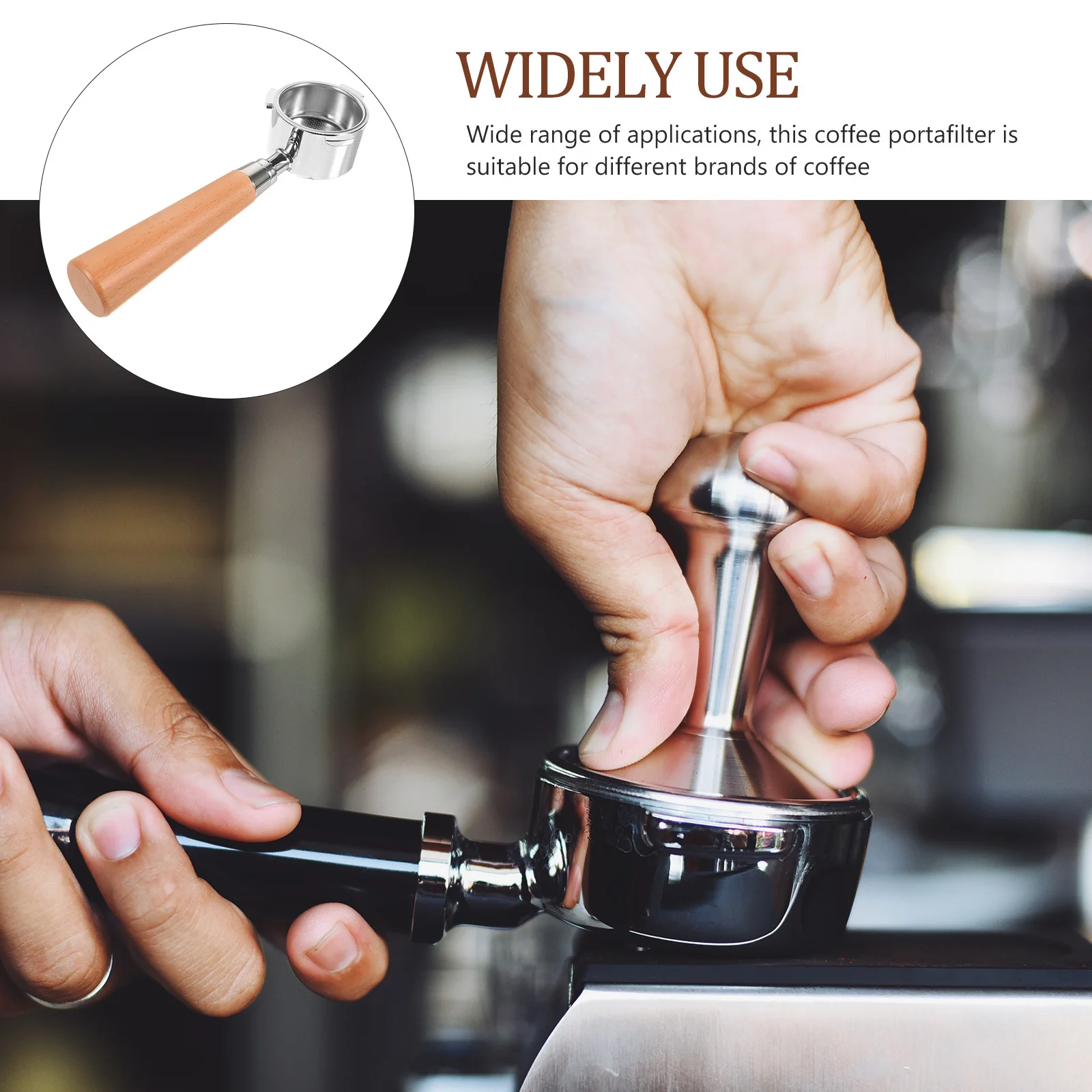 Bottomless Portafilter Wood Handle Smooth Comfortable Coffee Machine Accessories Espresso Filter Replacement Coffee Filter