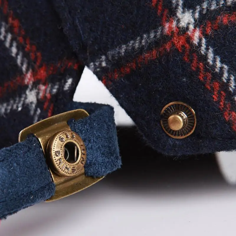 유아 어린이 격자 무늬 베레모 모자 아기 소년 모직 플랫 캡 조정 가능한 카스 켓 봄 가을