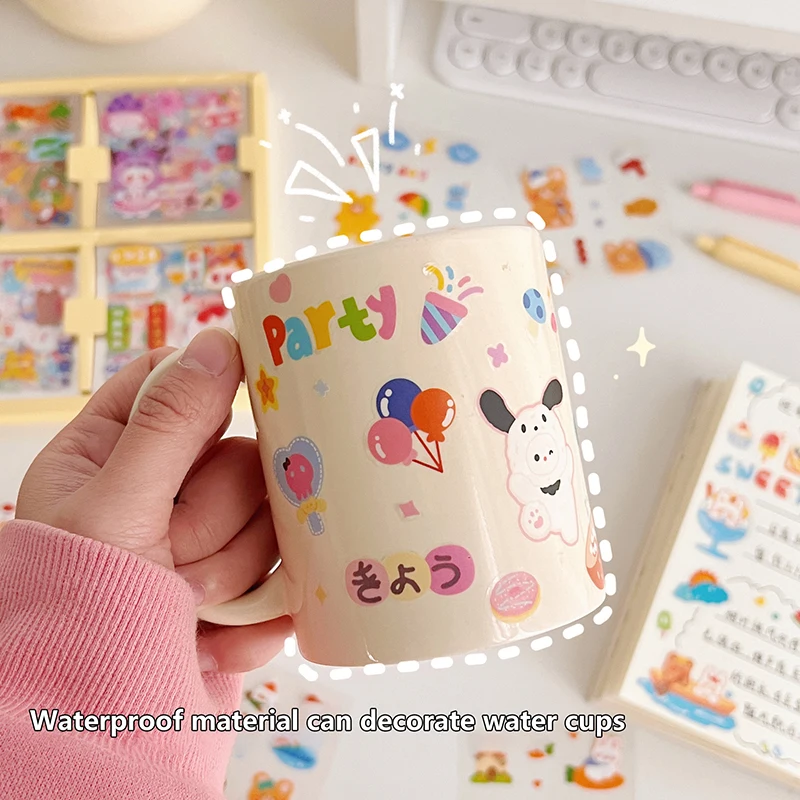 20/25/100Pcs Cartoon Cute Kawaii Stickers Pack Handbook Material Sticker Waterproof Handbook Stickers Student Stationery Gifts