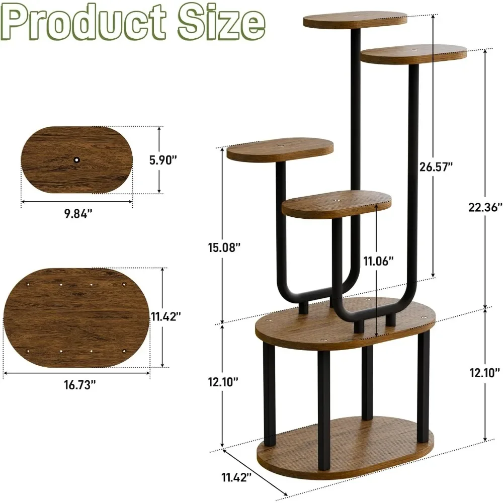 

Plant Stand Indoor with Grow Lights, 6 Tier 38.6″ Tall Metal Plant Shelf for Multiple Plants,Plants Shelves Corner Flower Holder
