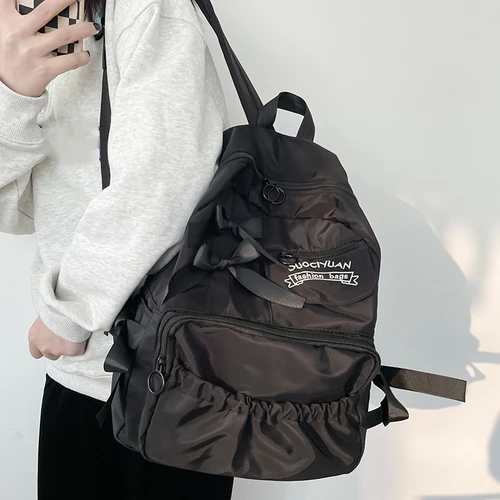 Imagen 2 del producto Mochila antirrobo de nailon para mujer, bolso de hombro, mochila escolar para adolescentes y niñas