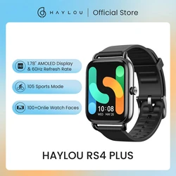 HAYLOU Montre intelligente RS4 Plus pour hommes et femmes, 1.78 modes sportifs, autonomie de la batterie de 10 jours, écran AMOLED, 105