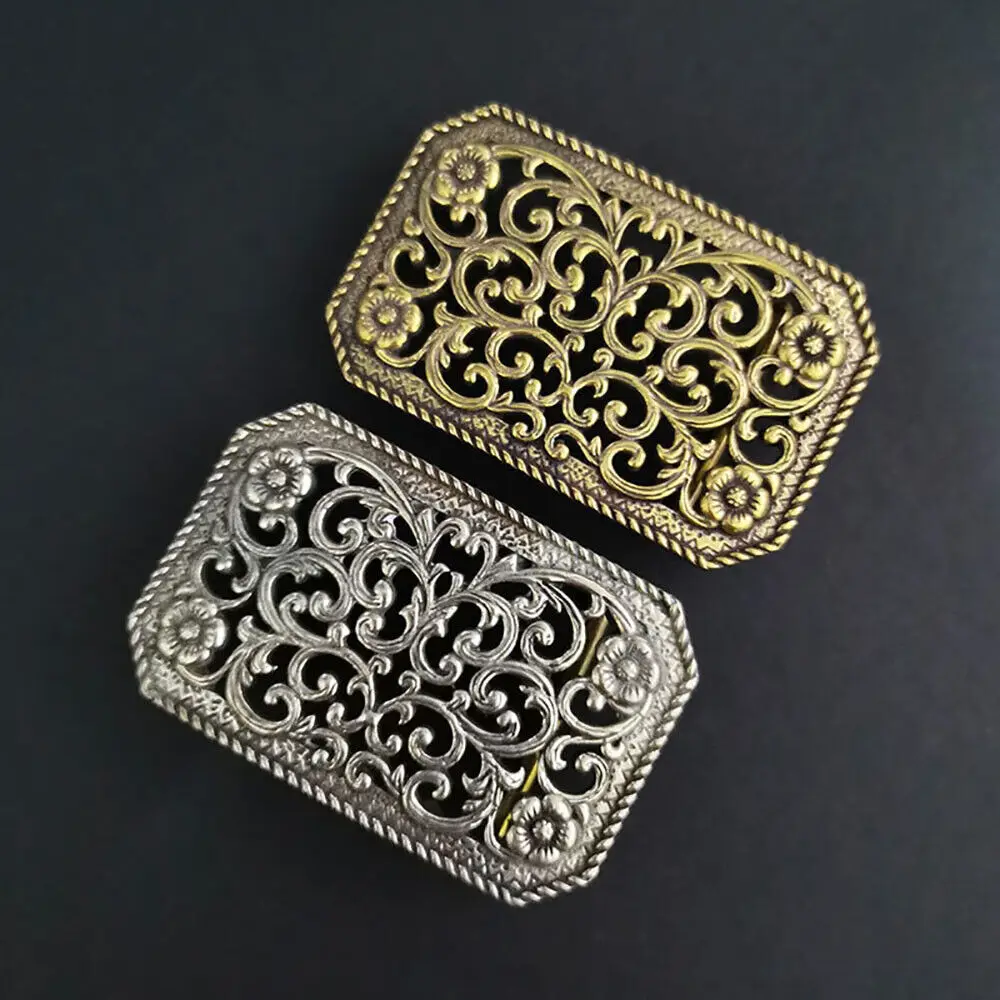 Retro Solid Brass Classical hollowed Design Belt Buckle for Leather Craft DIY 31mm/38mm Width