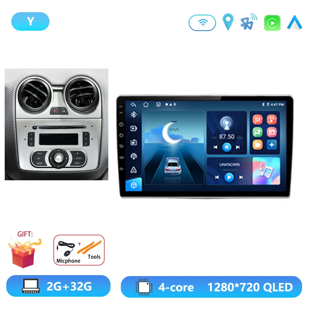 Radio Coche Android 13 Para Alfa Romeo MiTO 955 (2008-2016) – CarPlay Inalámbrico, 8 Núcleos, 4GB+32GB, Pantalla QLED 9″, GPS Y Bluetooth 5.0