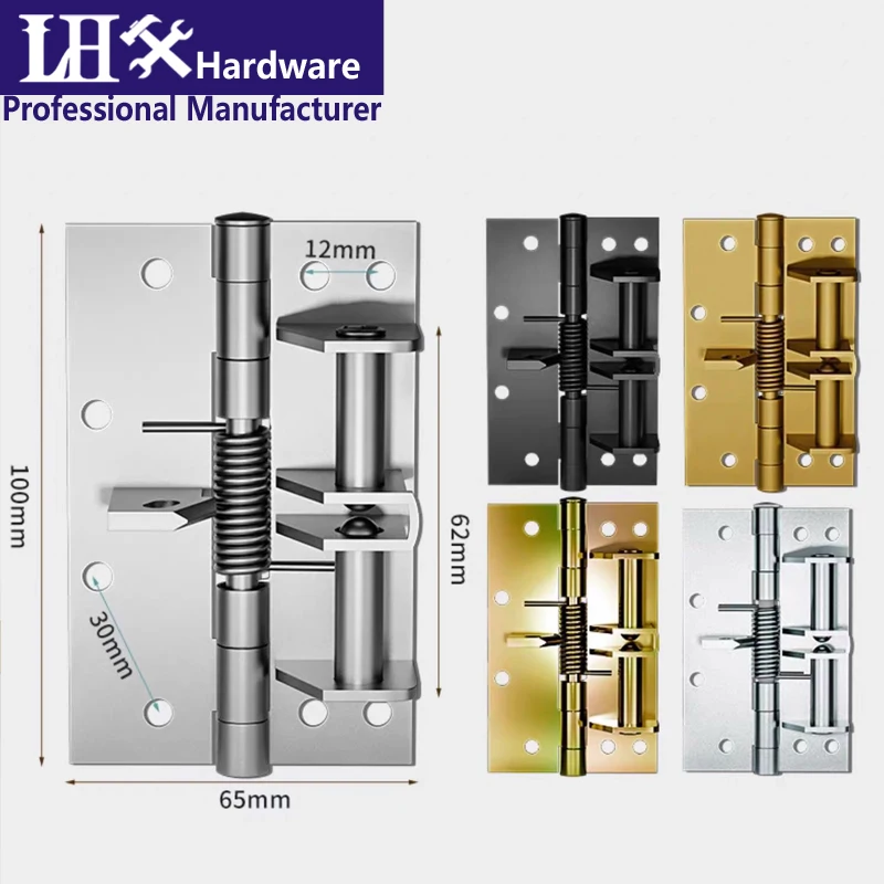 Automatic Door Closer Spring Hinge Door Stopper 90 Degree Locatable for Home Office Hotel Doors HX103 H
