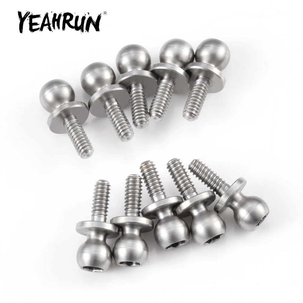 YEAHRUN 10Pcs/Set Alu Alloy Ball Head Joints for LOSI 1/24 Micro-B 1/28 Micro-T 2WD Buggy RC Car Upgrade Parts Accessories