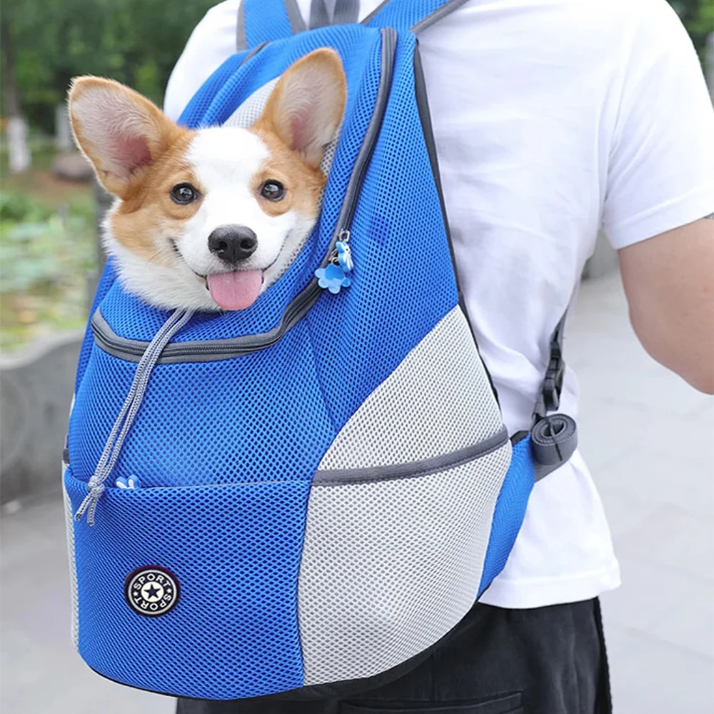 Dog Carrier Backbag Travel Breathable Pet Dogs Bag Carrying Outing Double Shoulder Pets Backpacking Carrier with Chihuahua Puppy