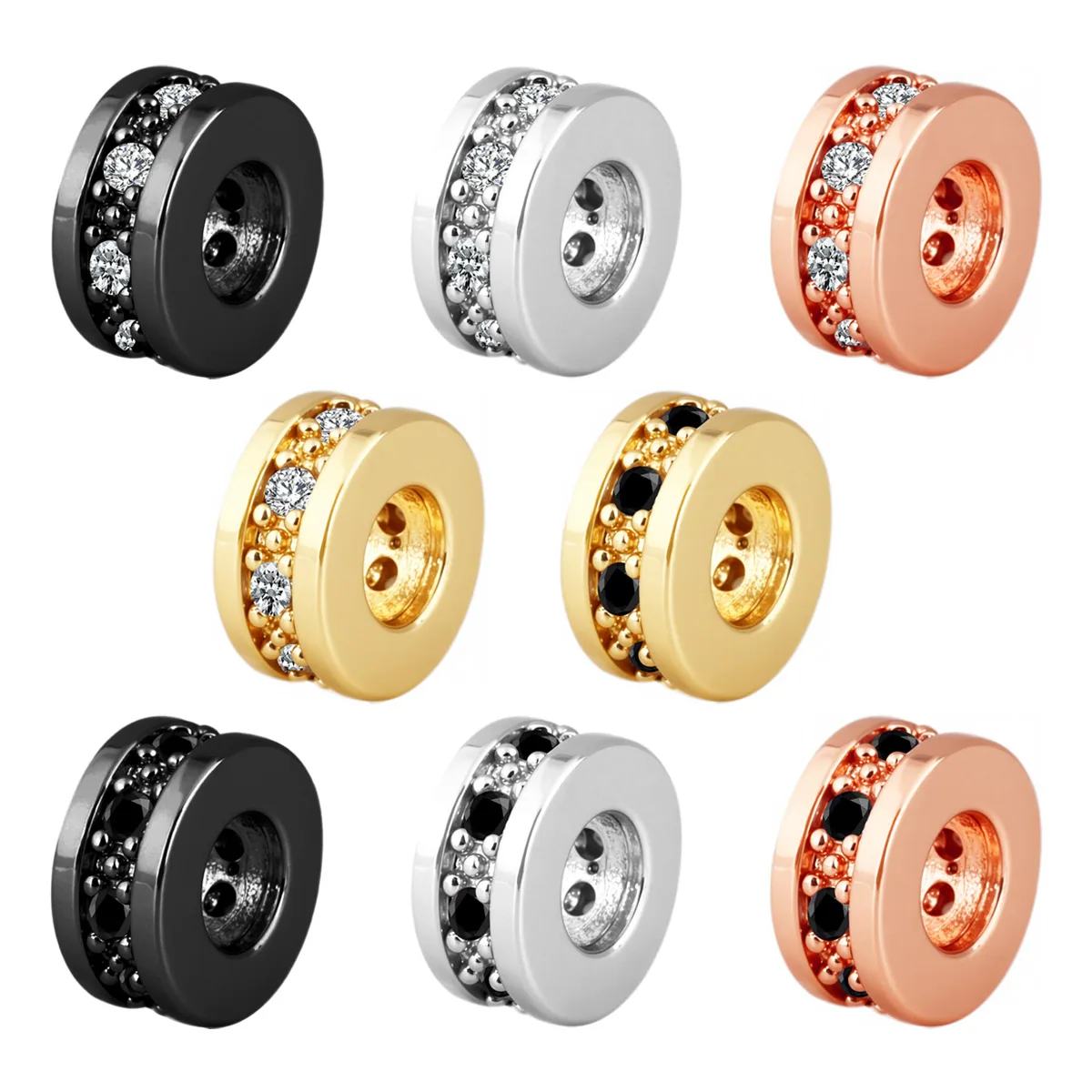 

Handmade Fashionable Wholesale Copper Plated Circular Rhinestone DIY Pendant Necklace Jewelry Charms Bracelet Accessories