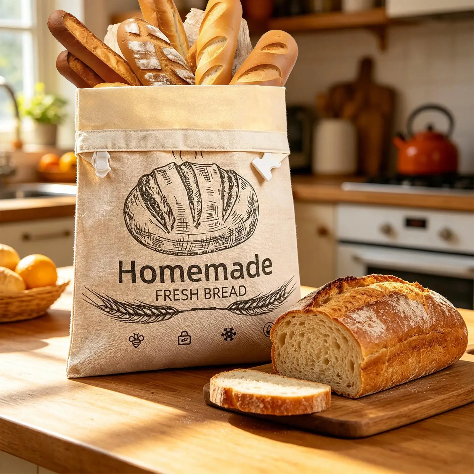 Dough Preservation Pouch Beeswax Coated Bread Bags Beeswax Bread Bag for Kitchen Freezer Dining Room Picnic Party Home Apartment
