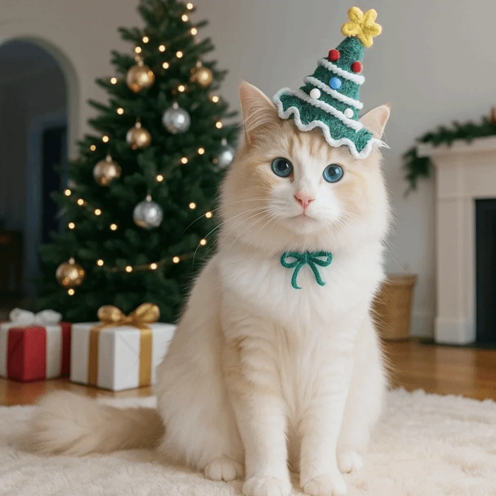 

Pet Accessories Cute Pet Christmas Hats Comfortable Handmade Cat Knitted Hat Soft Dog Headwear Cosplay Costume