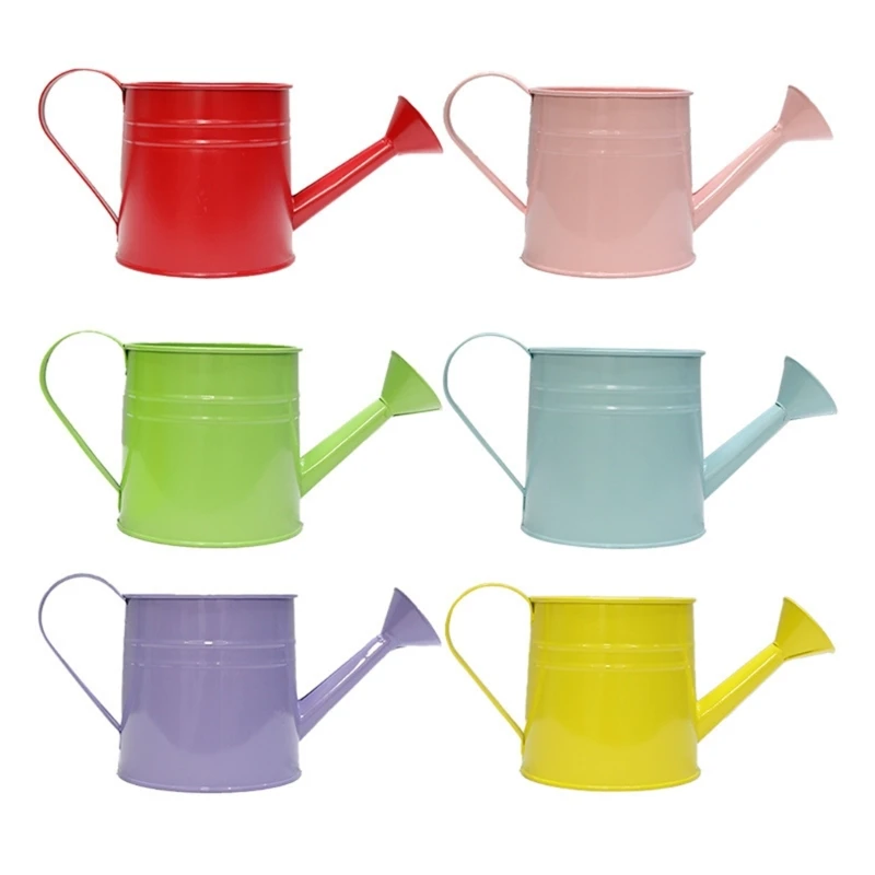 Portable Iron Flower Bucket Retro Designs Watering Can for Indoor Outdoor Use New Dropship