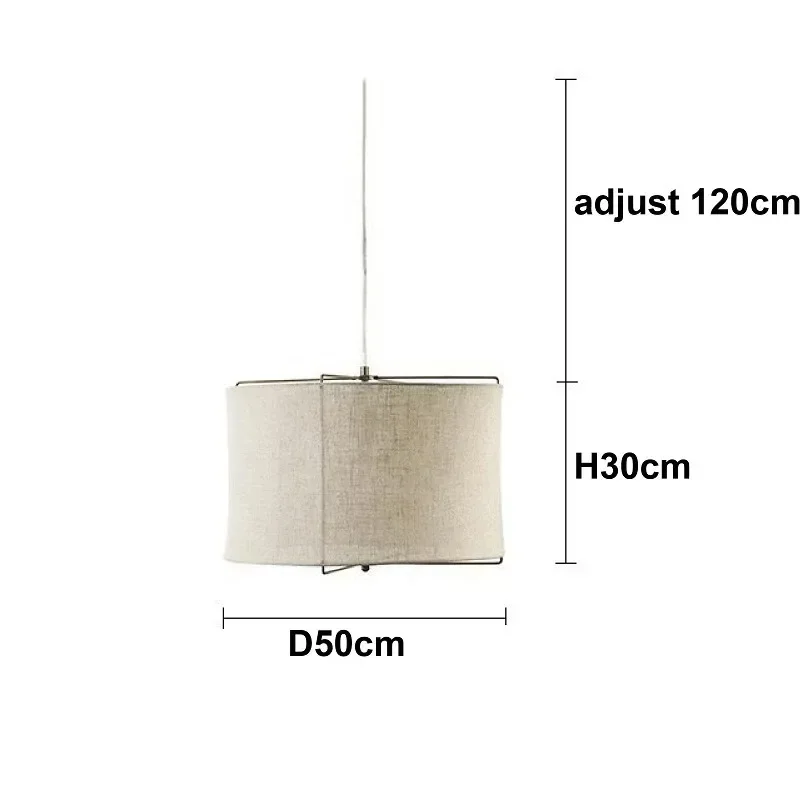 HomeLover Retro Wabi Sabi Style Pendelleuchte Baumwolle Leinen Stoff Pendelleuchte für Hotel Schlafzimmer Wohnzimmer weißer Stoff Kronleuchter 5