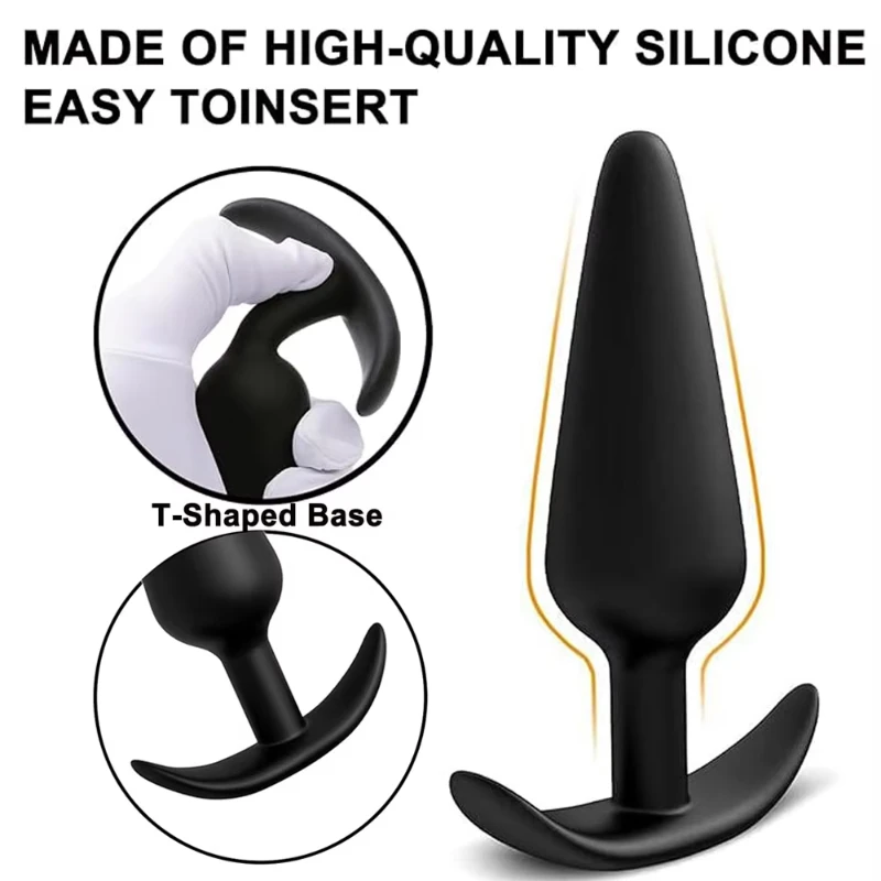 3 Sizes 100% Soft Silicone Adult Plug Butt Plugs Adult Sex Toy for Men Women Gay Unisex Couples Anal Prostate Trainer Massager view 4