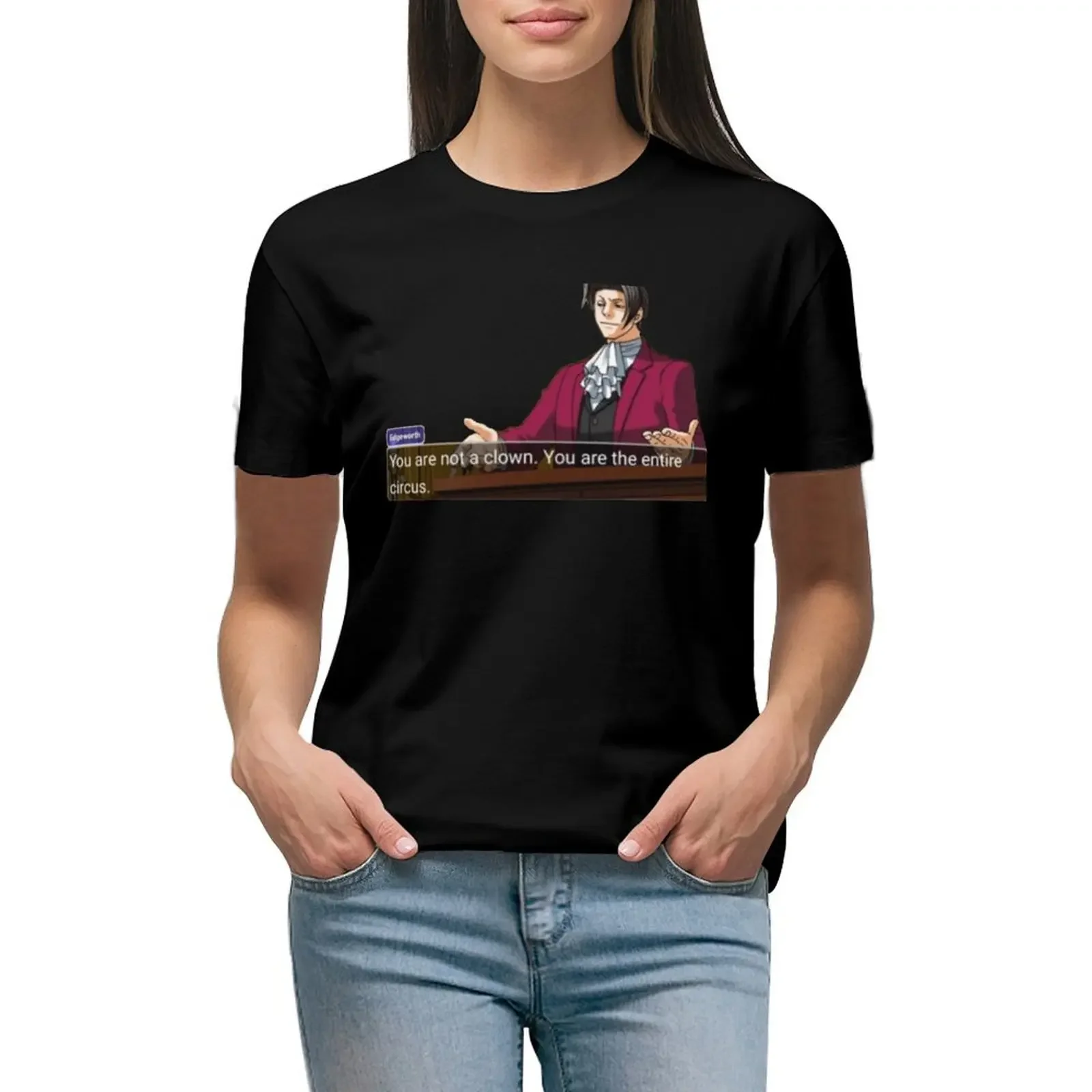 

Miles Edgeworth T-Shirt customs design your own funny Female clothing t-shirt dress for Women plus size sexy