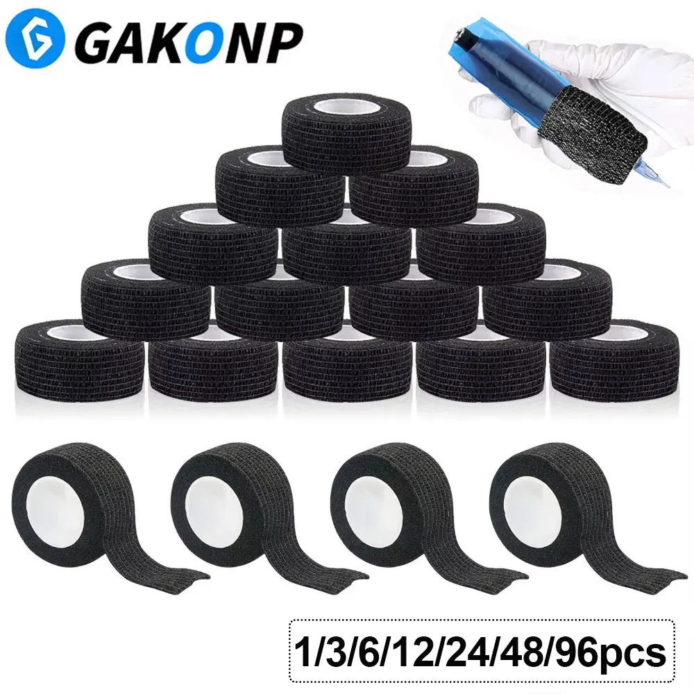 

96/48/24/12/1pcs Tattoo Grip Bandage Cover Wraps Tapes Nonwoven Waterproof Self Adhesive Elastic Bandages Tattoo Accessories