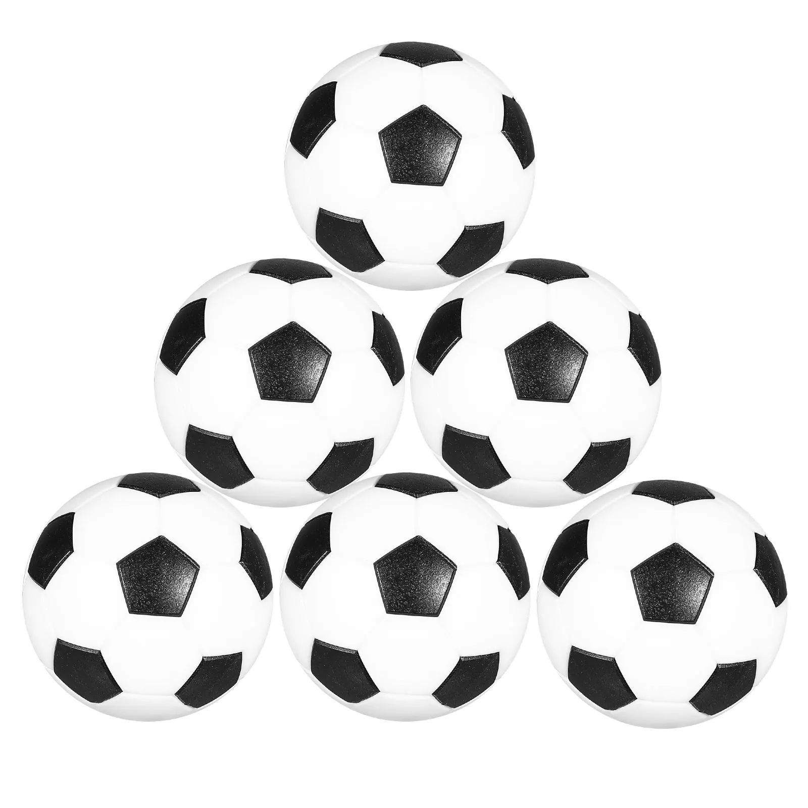6pcs Black White Mini Football Balls 32mm ABS Material Table Soccer Replacement Kids Game Accessories Team Sports