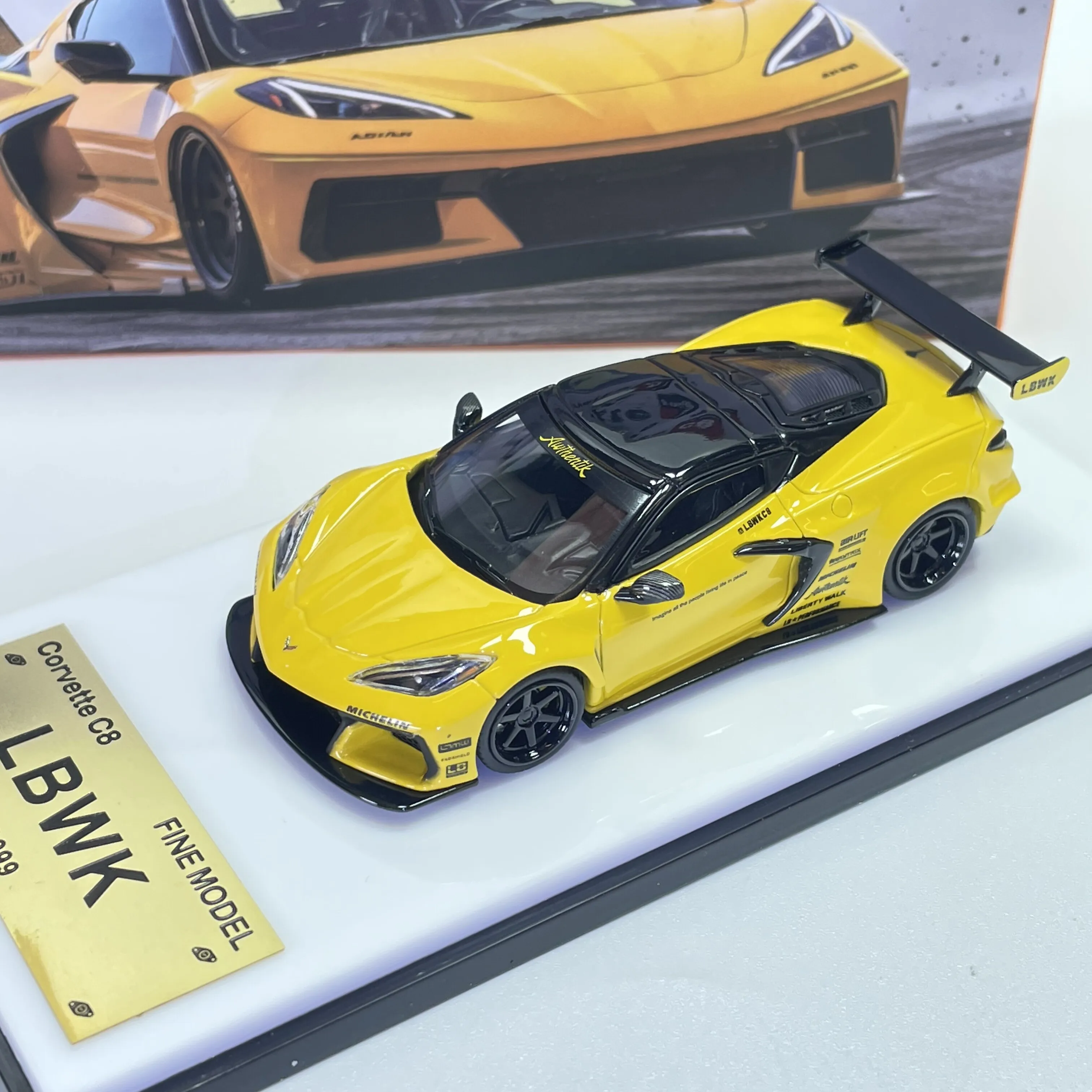 In stock 1: 64-piece new LB Corvette C8 alloy die-cast static car model, limited edition, gift, high-end decorative item view 4