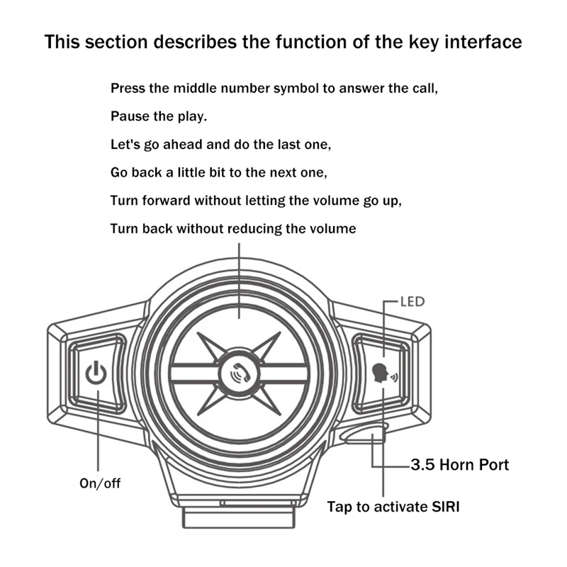 Bluetooth5.0 Intercom Headset Music Headset Cycling Call Hands-Free Waterproof Headset image 3
