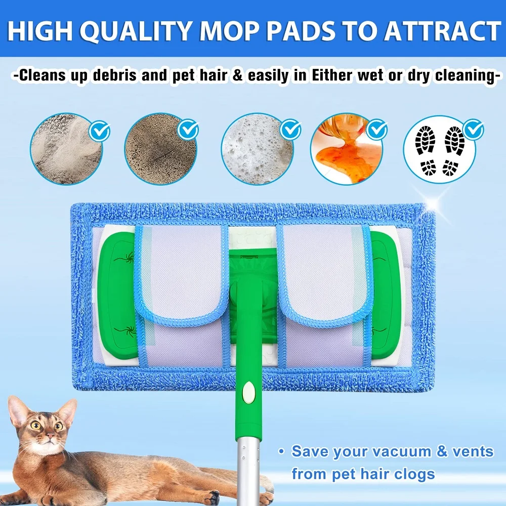 1/2PCS Microfiber Floor Mop Pad for Swiffer Sweeper Mop Cloths/Pads Wet and Dry Flip Mop Washable Reusable Cleaning Tools