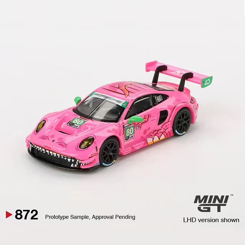 PreSale MINIGT 872 1:64 992 GT3R #80 AO Racing 2023 IMSA Pink Diecast Diorama Model Collection Toys