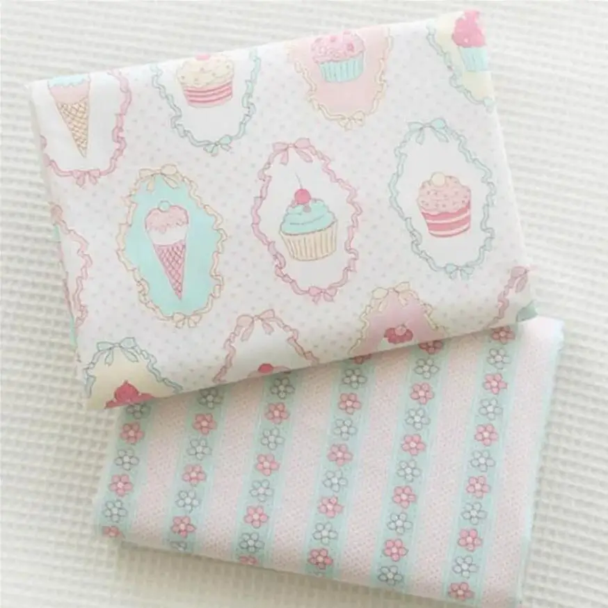 Syunss-tela de algodón con estampado de helado para manualidades, tejido de retales, costura de juguetes para bebés, ropa de cama, textil acolchado