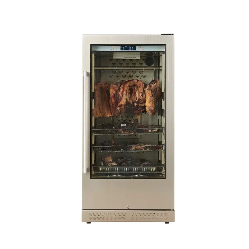 Airo Commercial Cooling Meat Aging Machine Beef Dry Ager Cabinet Glass Door Fan-Cooled Display Cooler 304 Stainless Steel