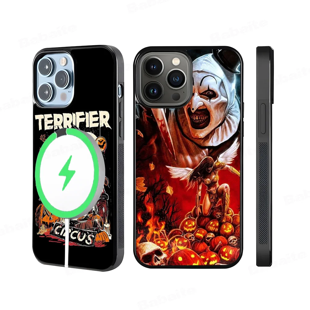 Horror Movie Terrifier Phone Case Magnetic Case For IPhone 16 14 13 12 11 15 Pro Max Plus For Magsafe Wireless Charge Cover