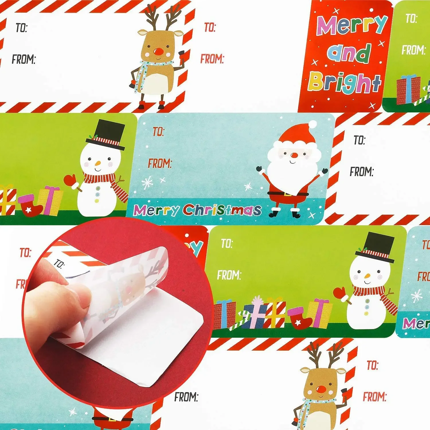 50-250pcs Merry Christmas Decorative stickers for Presents Wrapping Christmas Gift Name Tag Stickers Snowman Festive Decor