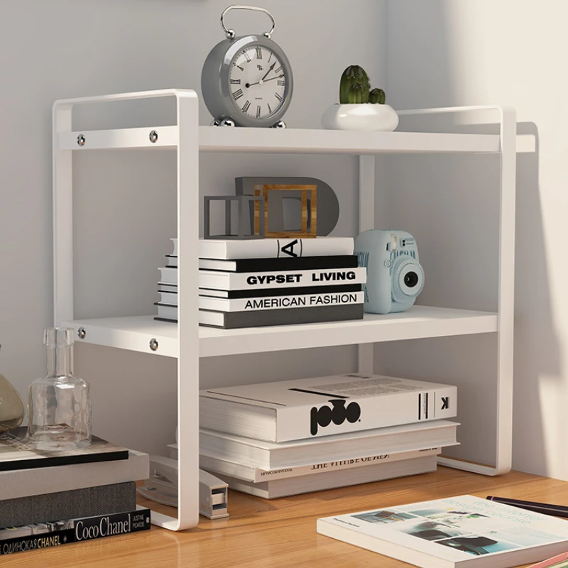 

Desktop Shelf Simple Book Shelf Office Desk Multi-layer Storage Rack Wrought Iron Small Finishing Rack Bookcase