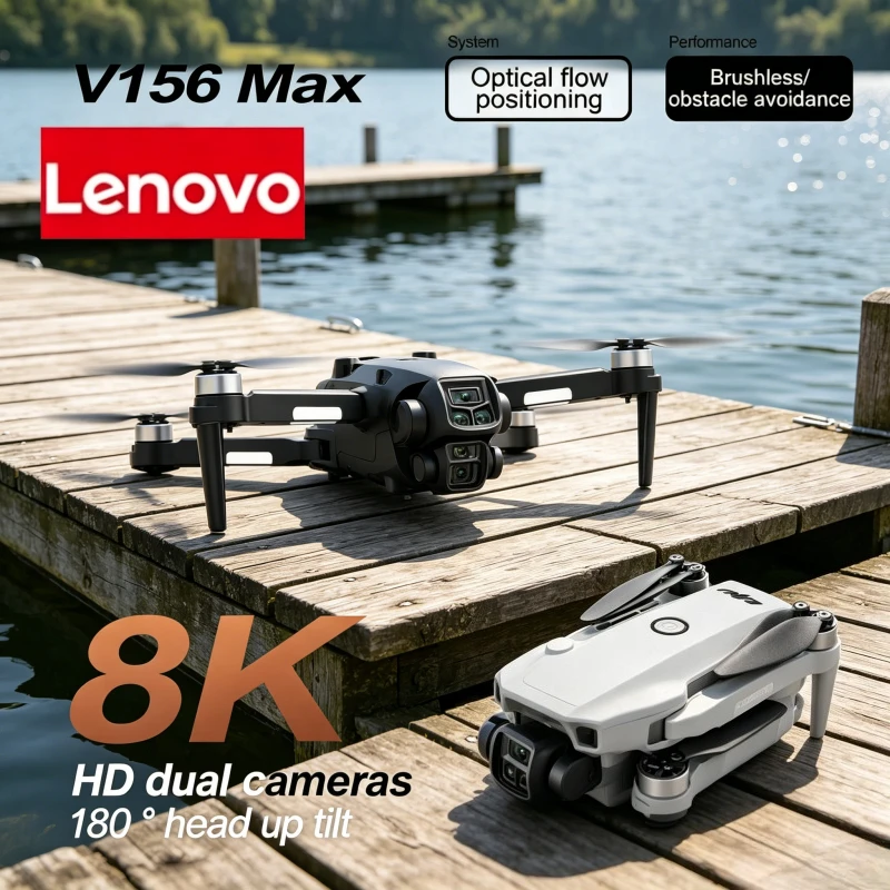 

Lenovo V156 MAX Intelligent Obstacle Avoidance Brushless Power Optical Flow Hover One Key Takeoff Dual Camera Drone FPV WIFI HD