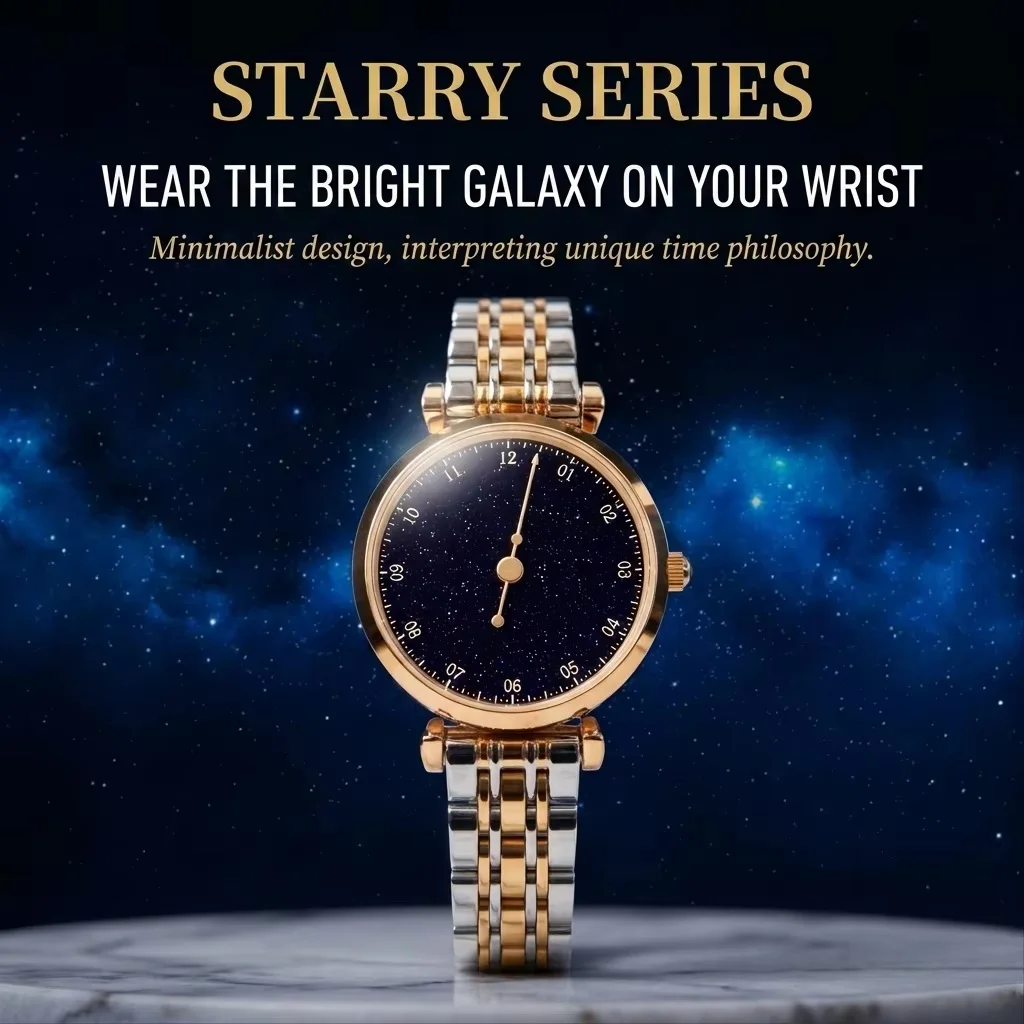 luxury brands for Women's Watch Starry Sky Dial Minimalist Design Bracelet Fashion Female unusual rare woman wathes for women 6