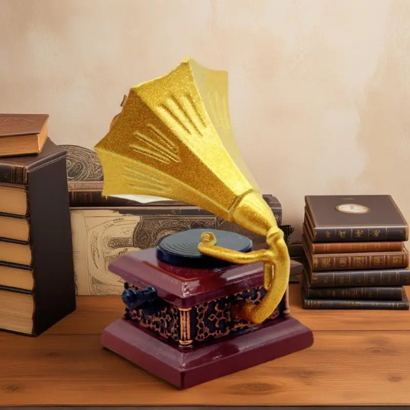Poppenhuis Vintage Fonograaf Miniaturen Model Woonkamer Accessoires Van Poppenhuis Decor Kids Fantasiespel Speelgoed Ornamenten Geschenken