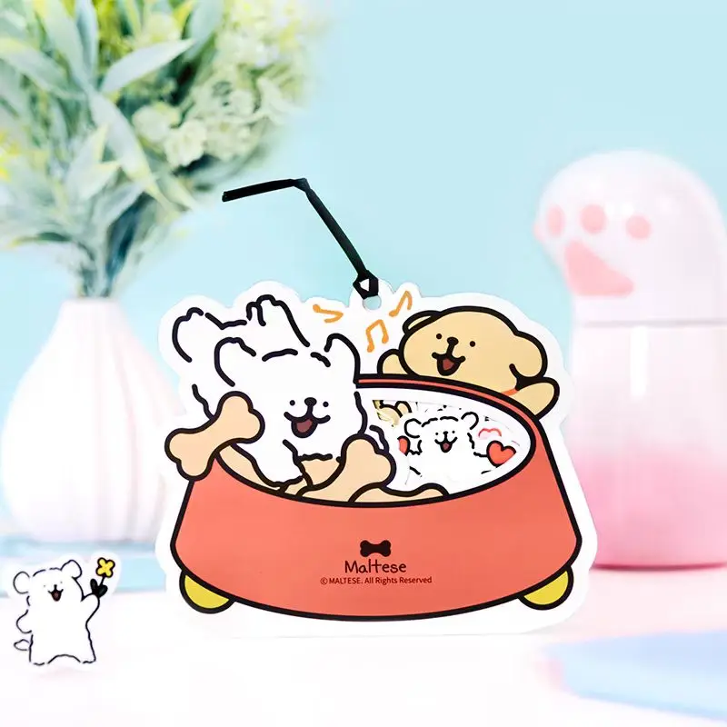 

Kawaii Мальтийский аниме хобби мультфильм 3-я собака чаша наклейка руководство декоративная наклейка подарки подруге