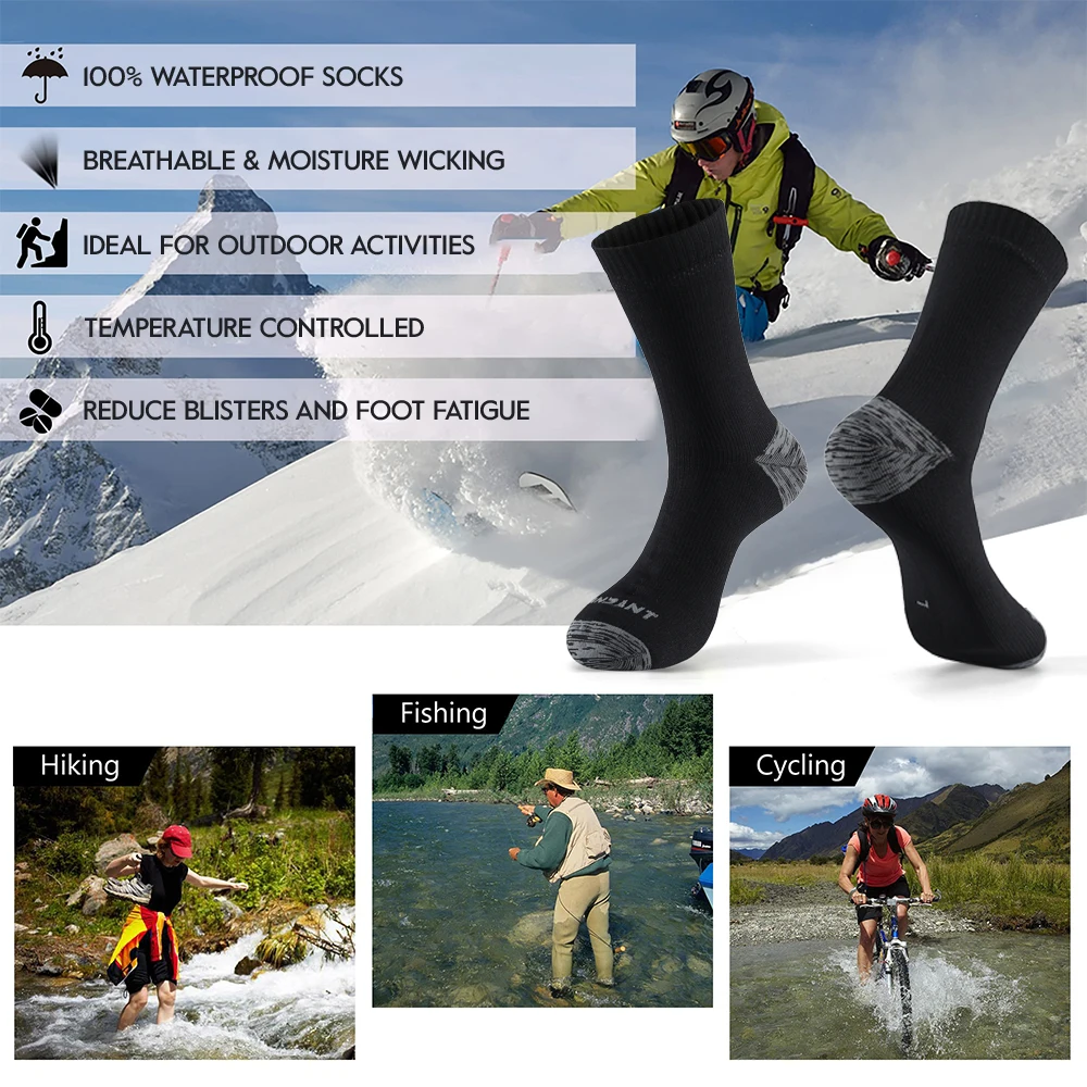 Men Waterproof Socks Trekking Riding Ski Cycling Camping Fishing Hiking Sports Snow Warm Thermal Winter Sock PORELLE MEMBRANES