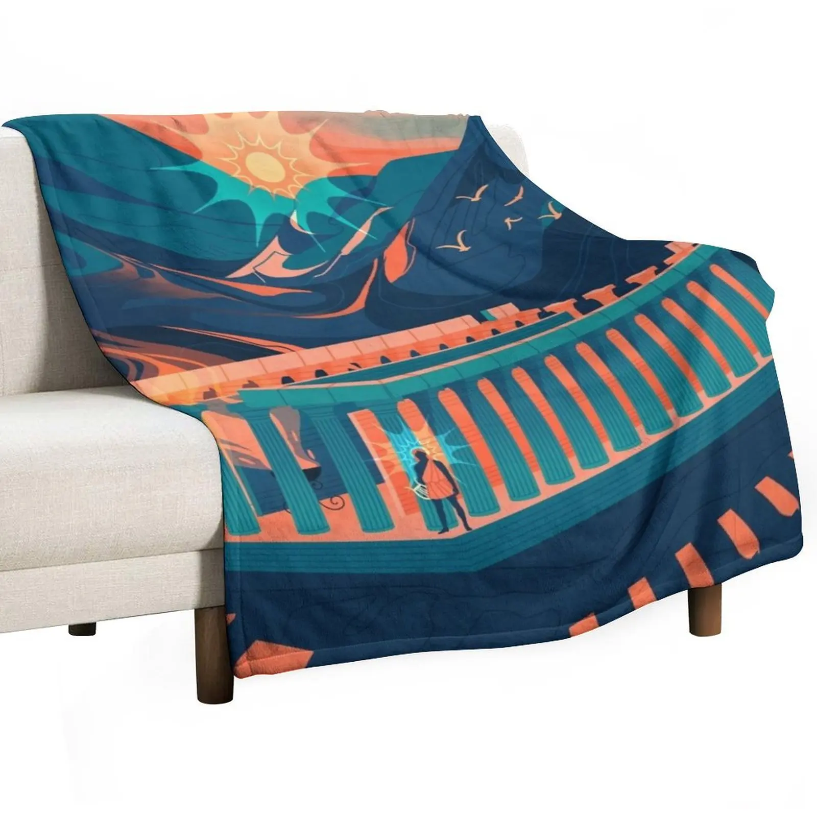 Temple of Apollo at Bassae Throw Blanket christmas decoration Furry Winter beds Moving Blankets