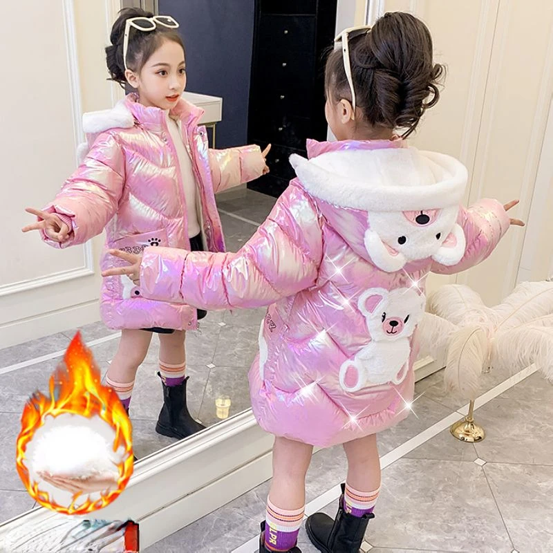 Girls Winter Cotton Coat 2024 New Korean Outerwear Children's Fashion Down Cotton Parkas Kids Teen Clothes Girls 9 10 Years park