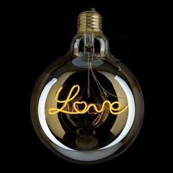 Filament LOVE G125 Retro Glühlampe Edison-Glühbirne LED Decoracion Vintage Glas Glühbirne industrielle Edison Lava Dekor 220V