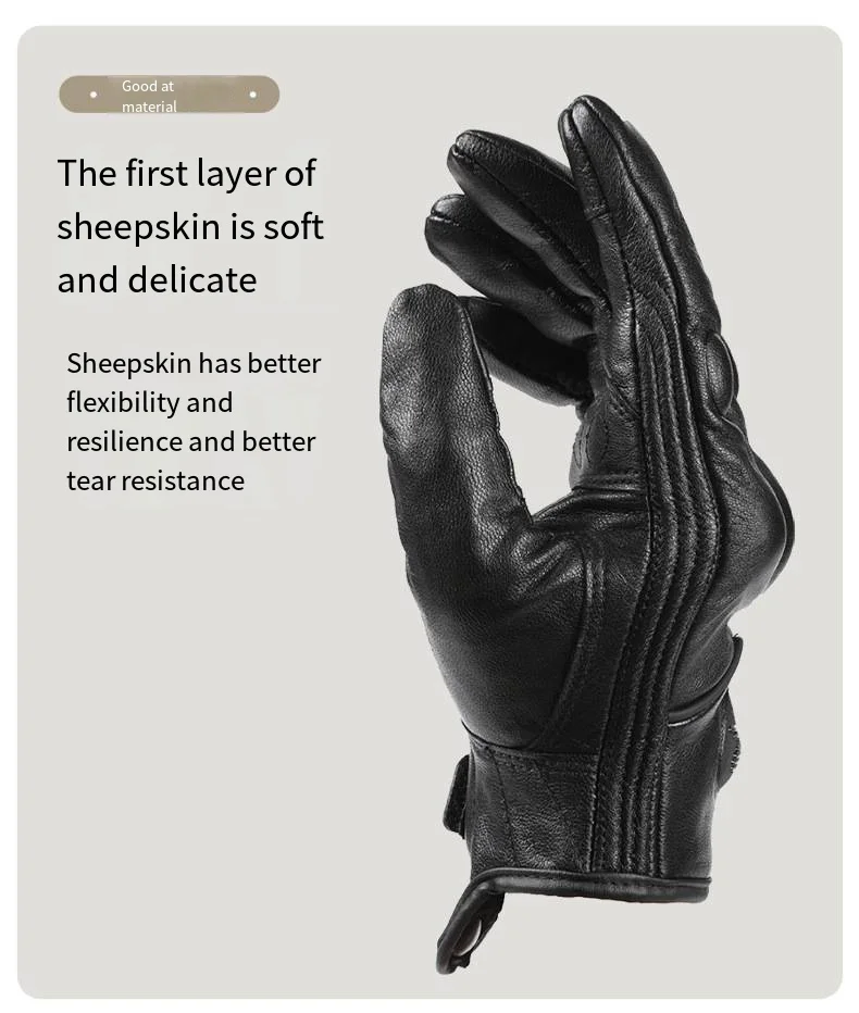 New Motorcycle Gloves Touch Men Genuine Goatskin Sports Cycling Gloves Motorbike Racing Guantes De Moto Luvas De Motocicleta