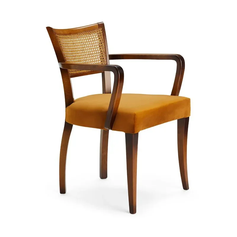 

Solid wood rattan dining c hair Molina armchair home designer retro dining chair desk ch air backrest makeup cair