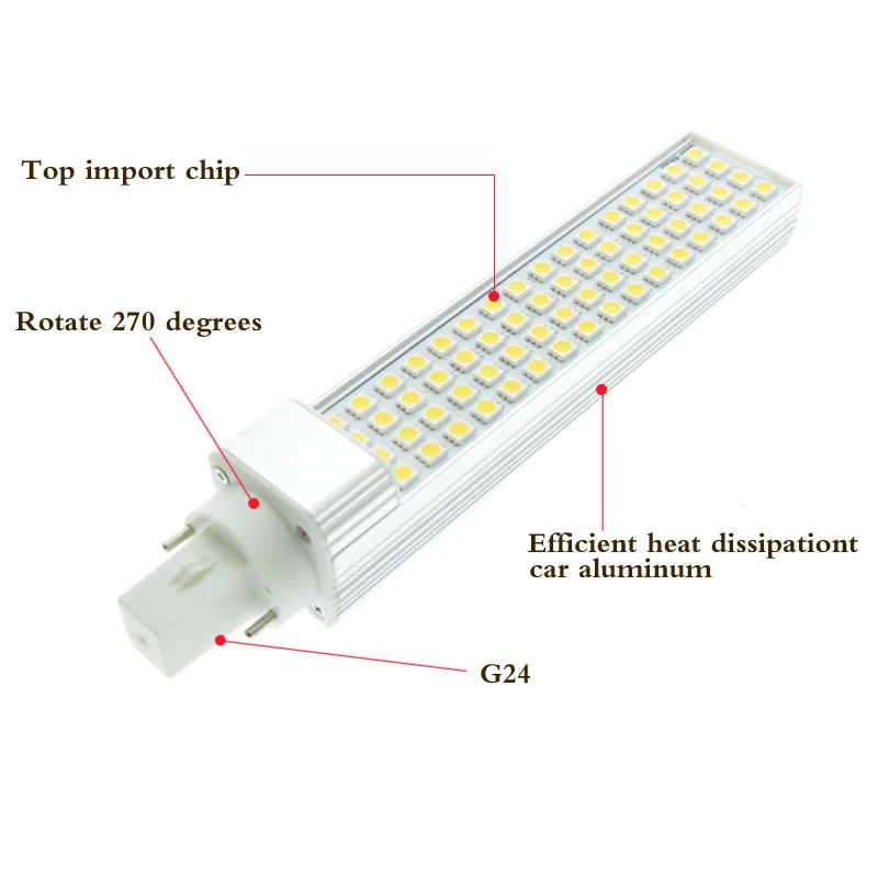 1pc E27 G24 LED Corn Bulb 5W 7W 9W 11W 13W 15w SMD 5050 Spotlight AC85-265V Horizontal Plug Light  3000k 4000k 6000k Table