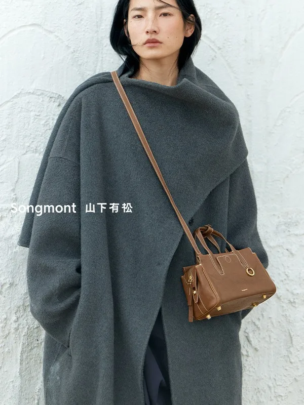 

Songmont Unisex Mini See-Object Crossbody Bag Trace Series Tanned Leather Handbag Small Diagonal Bag for Men And Women