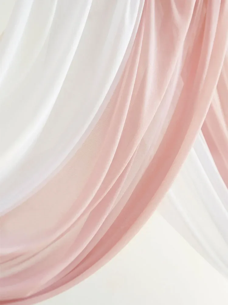 6Meters /10 Meters Wedding Arch Draping Fabric Sheer Chiffon Outdoor Curtain Drapery Backdrop Party Linen Ceremony Decoration