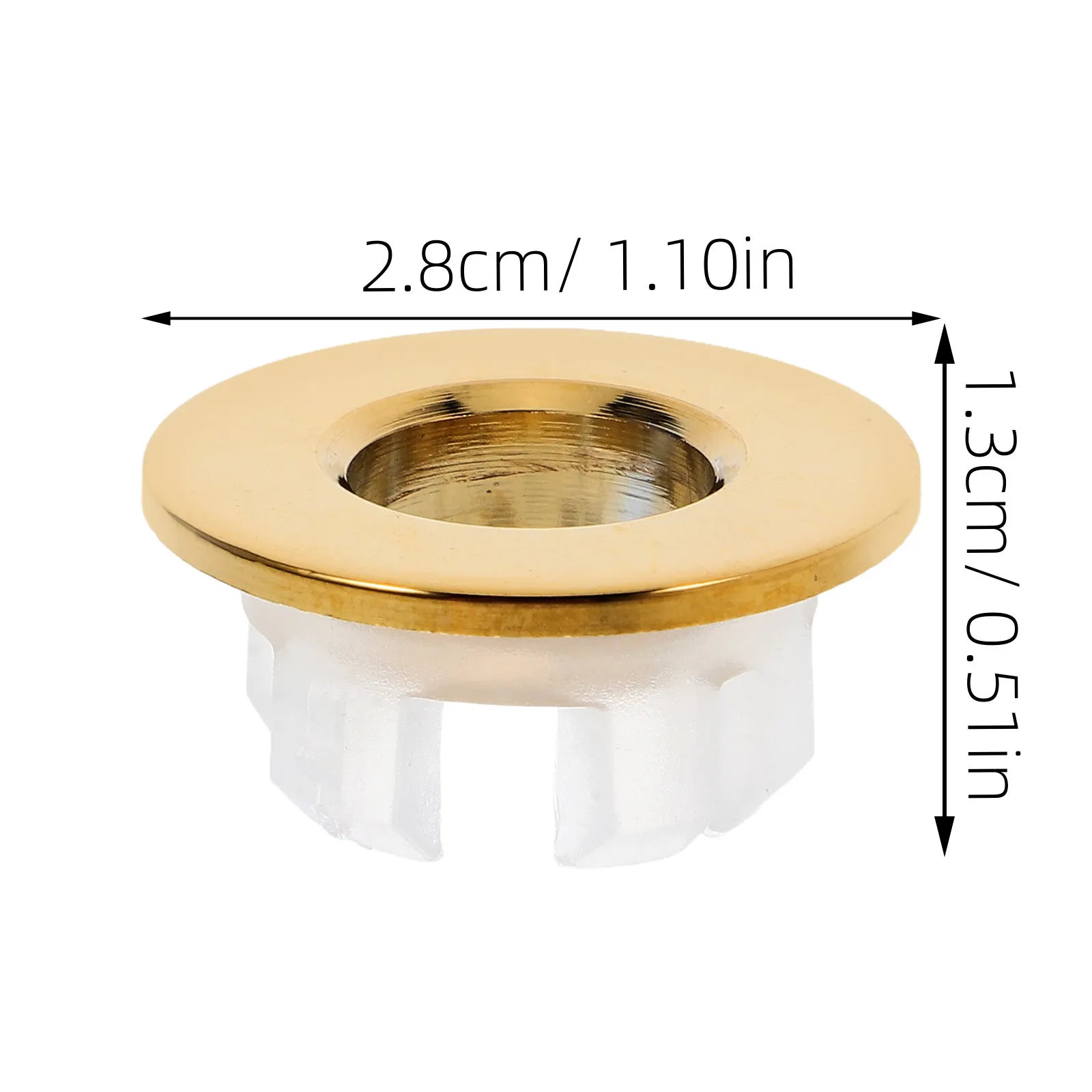 2Pcs Heavy-Duty Copper Sink Overflow Ring Compatible with Most Wash Basins Overflow Hole Cover Drain Insert Bathroom Kitchen