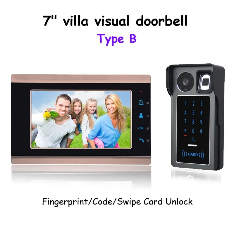 HKM21 Home Villa 3D Face Recognition Fingerprint Swipe Password Visual Color Doorbell Long-distance Intercom