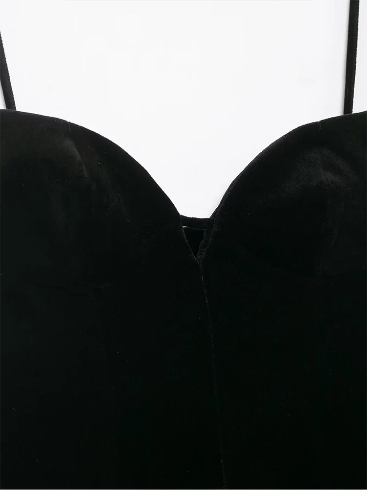 فستان نسائي جديد على الطراز الأوروبي متعدد الاستخدامات وأنيق بلون سادة مع حاشية رقيقة وأشرطة رفيعة. #6