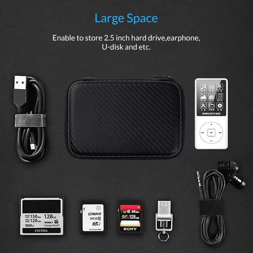 Travel Zipper Bag Mobile Phone Charger Protection Large Bag Portable Disk Data Cable Waterproof Storage Bag