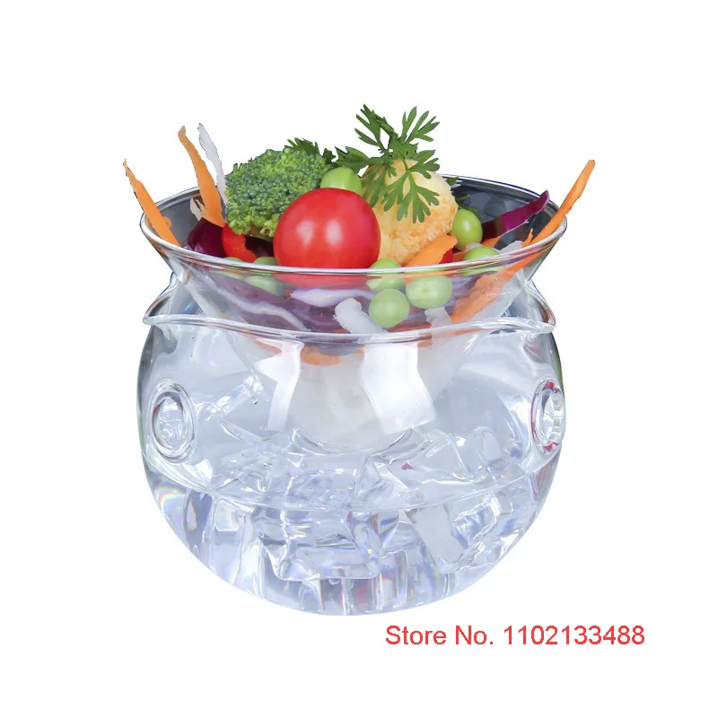 Cuisine Dishes Buffet Serving Dish Creative Restaurant Tableware Japanese Artistic Dry Ice Dishware Serve Ware Fruit Salad Bowl