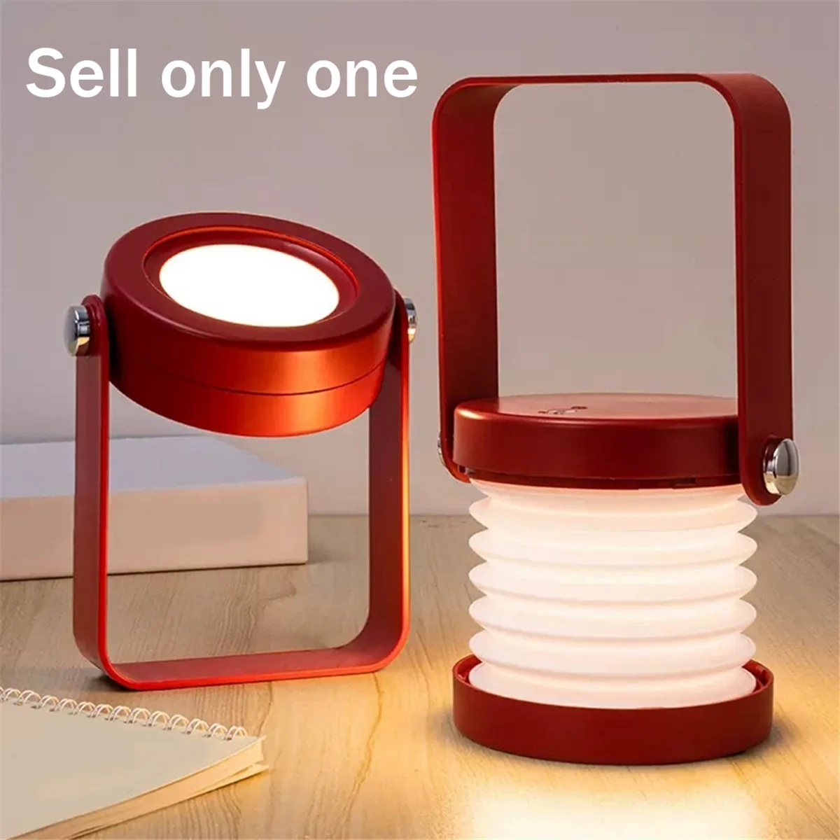 

Foldable Touch Dimmable Reading LED Night Light Portable Lantern Lamp USB Rechargeable for Children Gift Bedside Bedroom