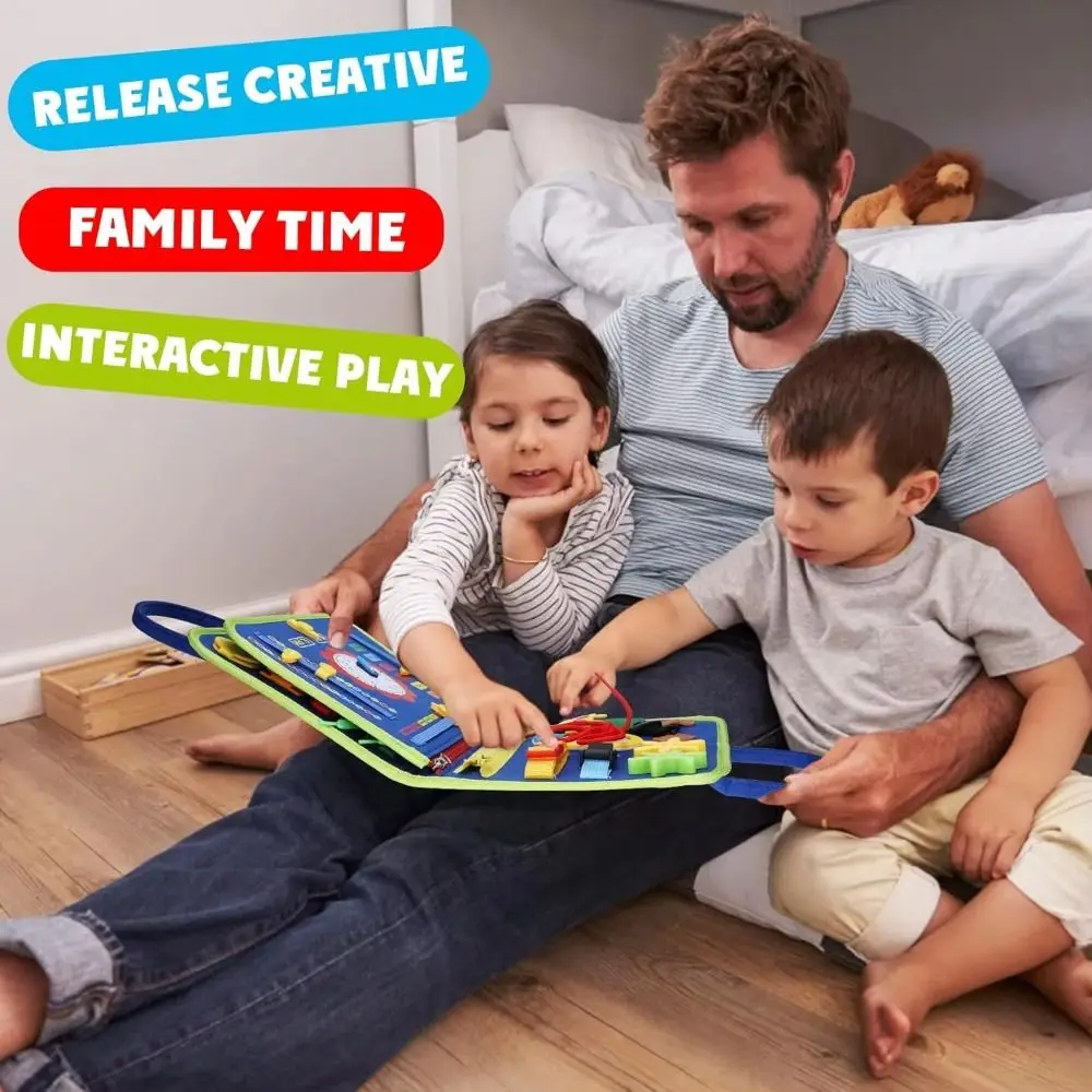 

Creative Cute Felt Busy Board Life Skills DIY 3D Quiet Activity Book Portable with Handle Busy Board Montessori Toys