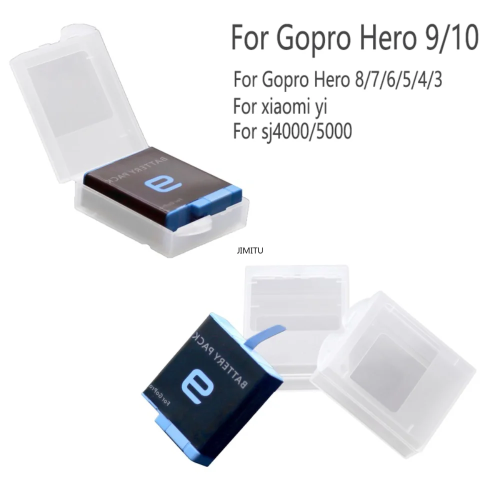 2PCS Battery Protective Storage Box Case for GoPro Hero 12 11 10 9 8 7 6 5 4xiaomi yi Plastic Protector Cover Camera Accessories